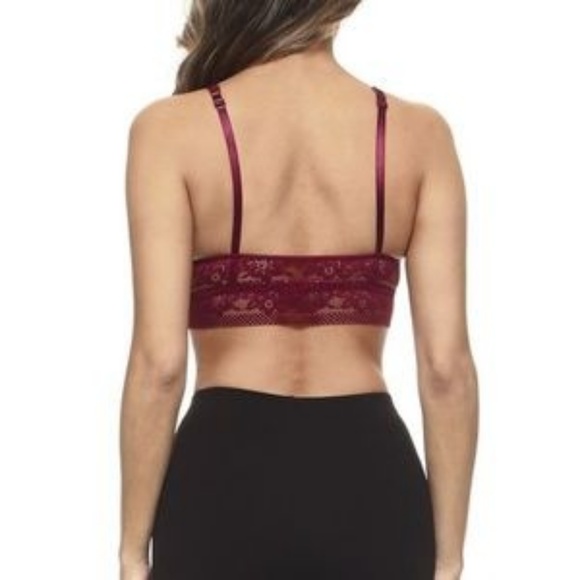 NEW Burgundy Sheer Lace Caged Bralette - Picture 6 of 7